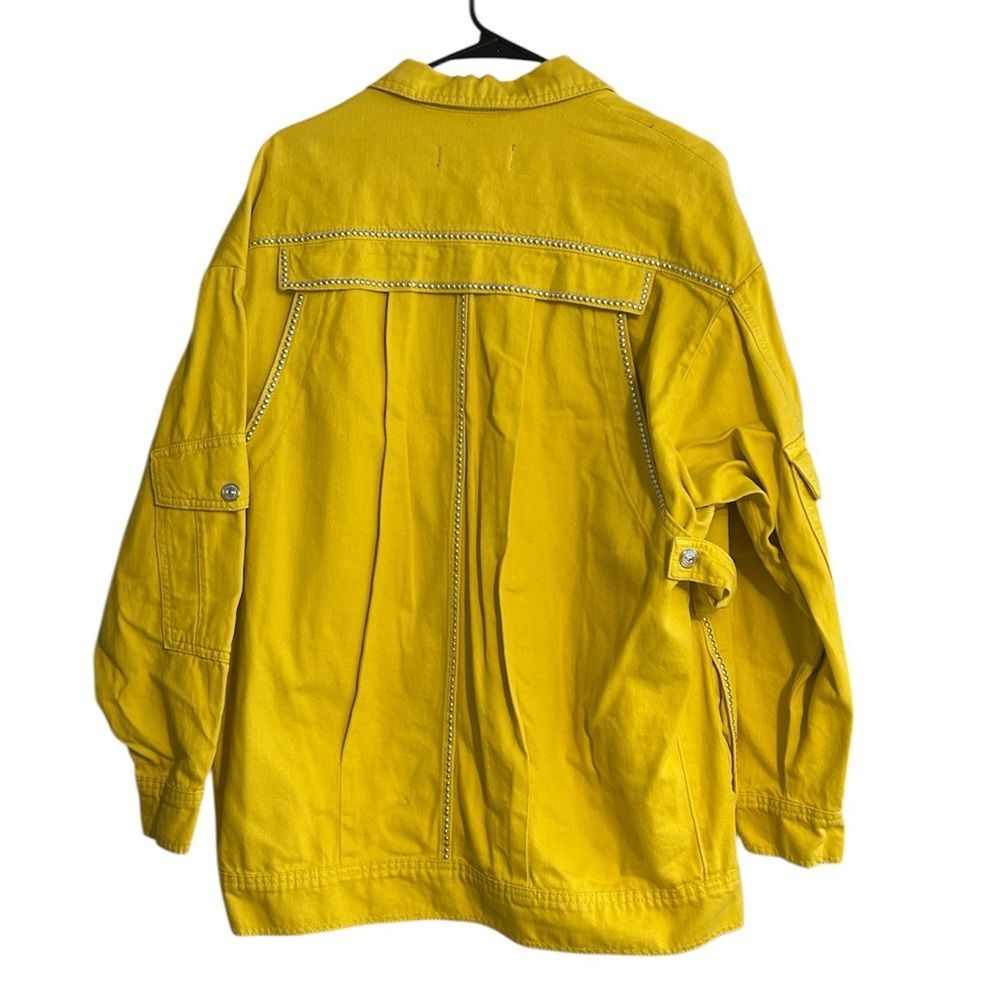 Nocturne Mustard Yellow Oversized Studded Utility Jacket Size Large NWT - Picture 3 of 8